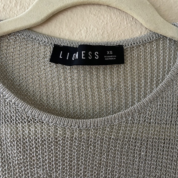 Lioness Metallic Silver Mesh Top - Picture 1 of 3